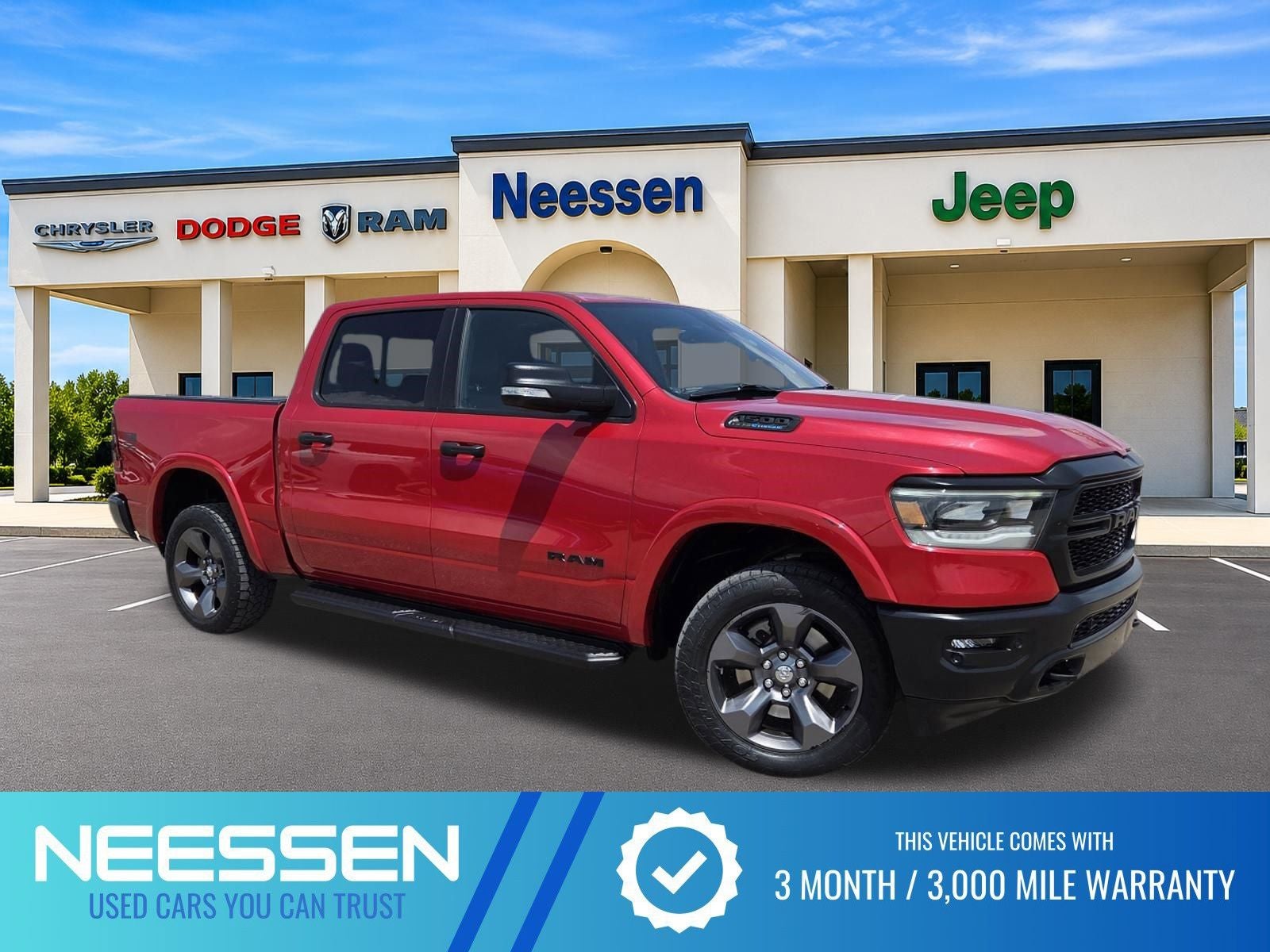 2022 RAM 1500 Big Horn/Lone Star in Red Line — front three-quarter view
