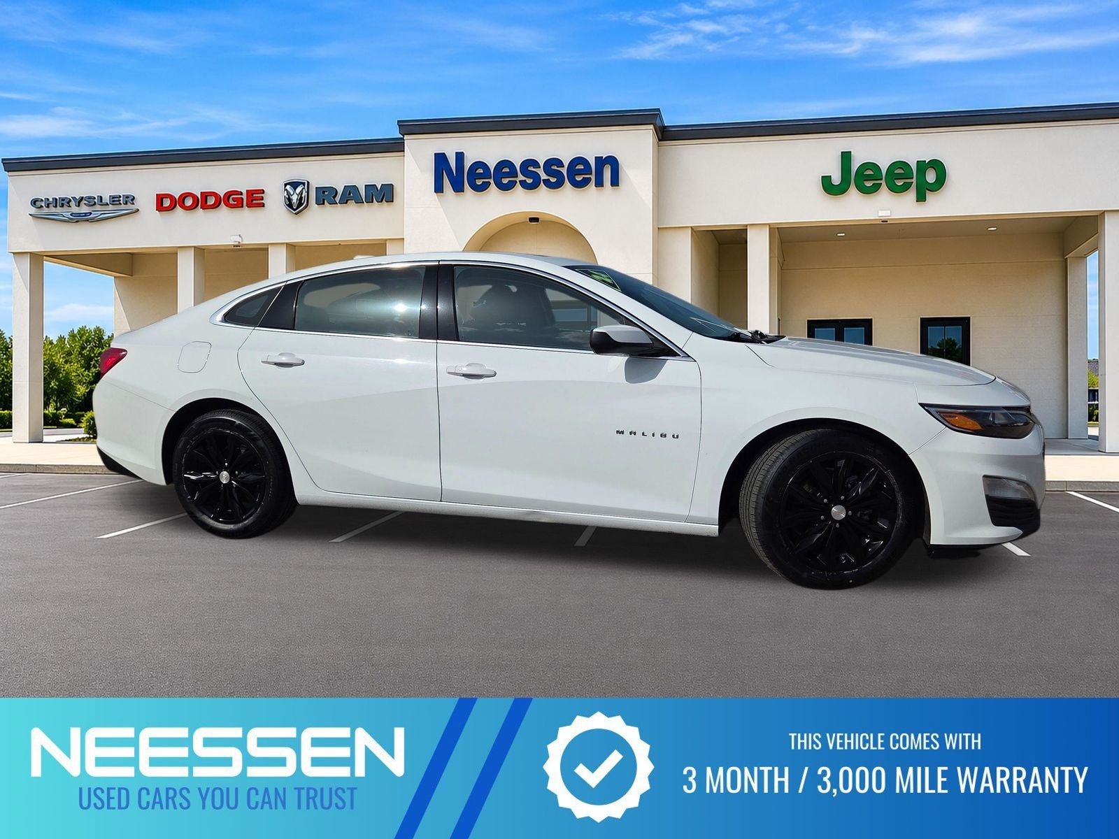 2024 Chevrolet Malibu LT 1LT in Summit White — front three-quarter view