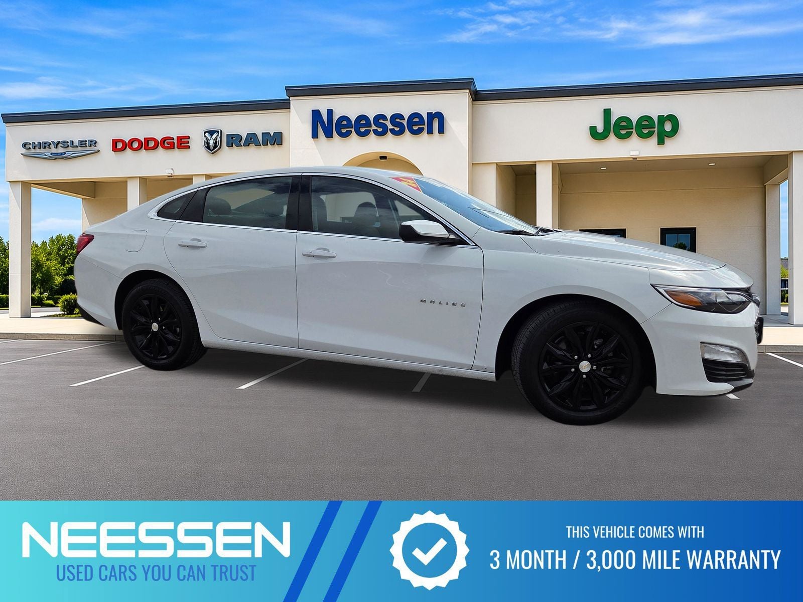 2024 Chevrolet Malibu LT 1LT in Summit White — front three-quarter view
