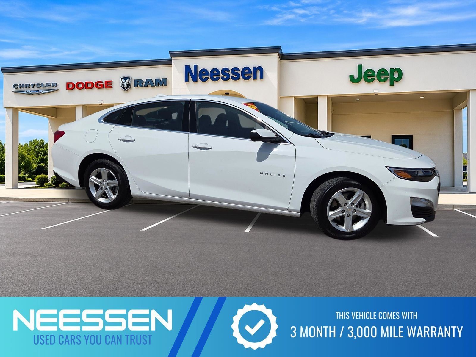 2024 Chevrolet Malibu LT 1LT in Summit White — front three-quarter view