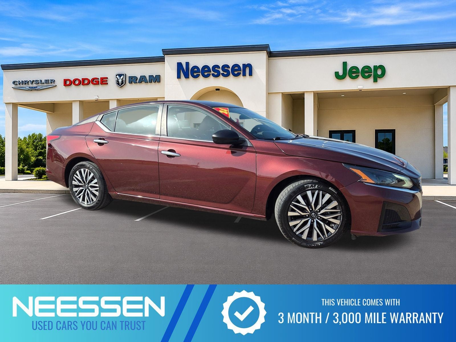 2024 Nissan Altima 2.5 SV in Garnet Pearl — front three-quarter view