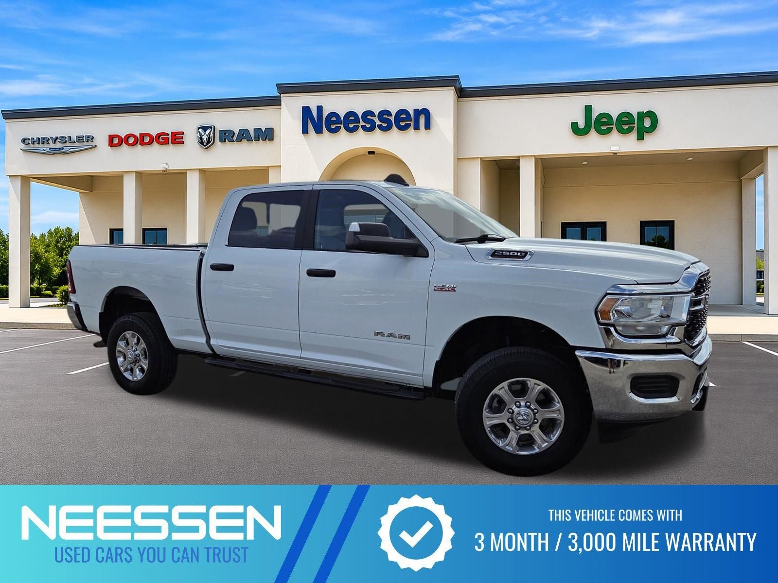 2022 RAM 2500 Lone Star Silver in Bright White Clearcoat — front three-quarter view