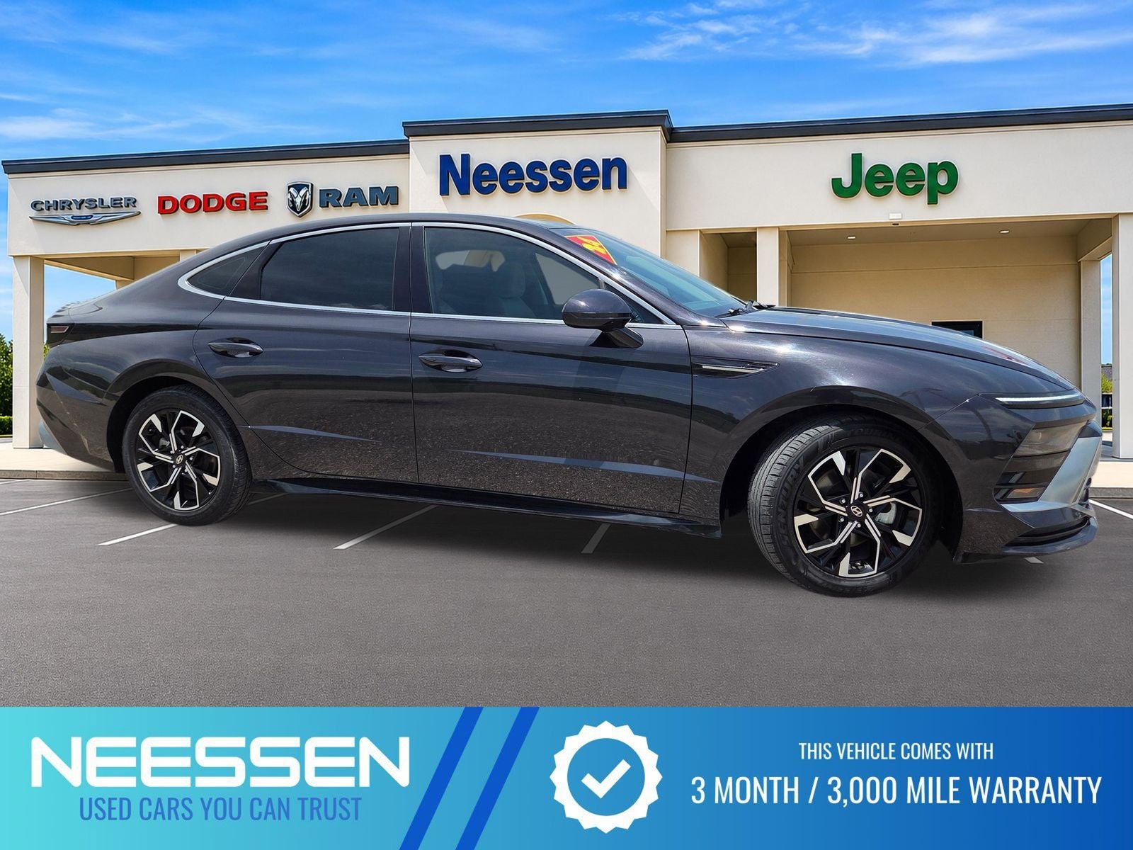 2024 Hyundai Sonata SEL in Carbon Blue — front three-quarter view