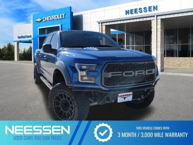 2020 Ford F-150 Raptor in Blue — front three-quarter view