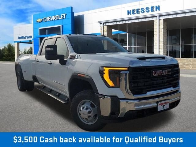 2026 GMC Sierra 3500 HD Pro DRW in Summit White — front three-quarter view