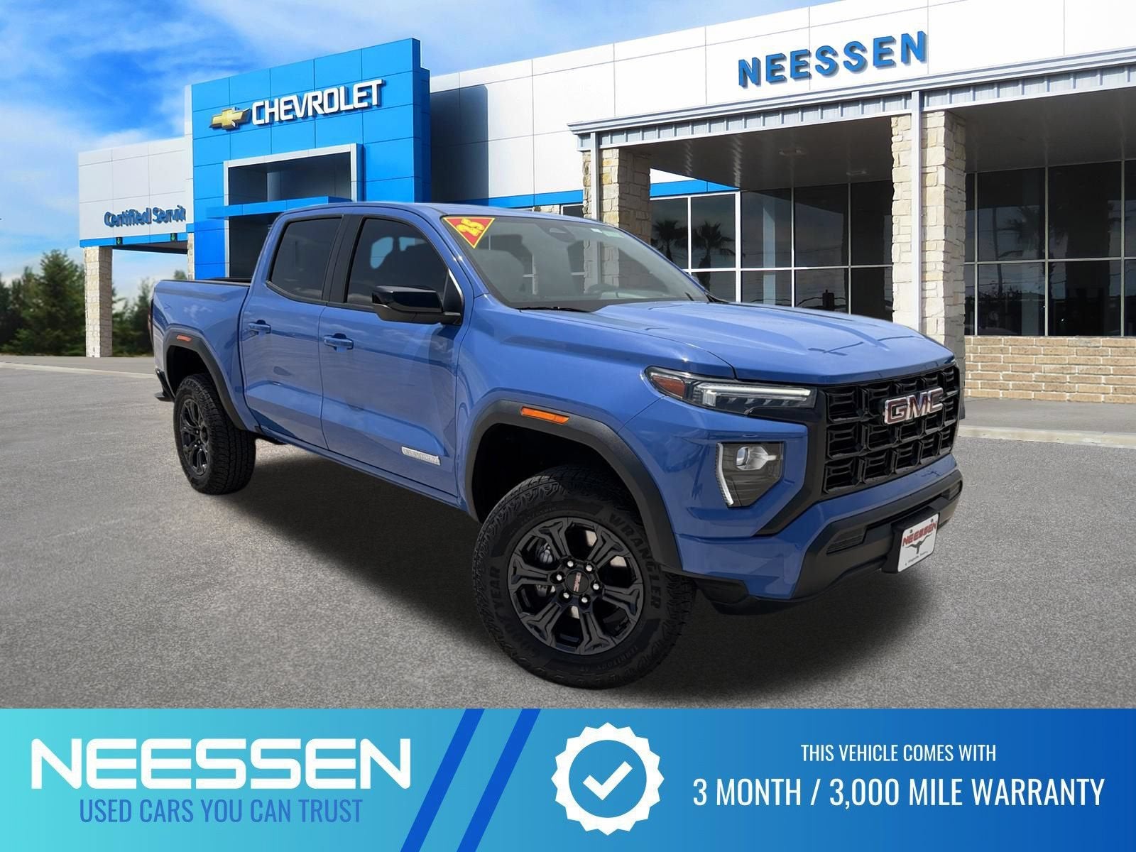 2025 GMC Canyon Elevation in Rapids Metallic — front three-quarter view