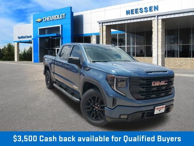 2026 GMC Sierra 1500 Elevation in Downpour Metallic — front three-quarter view