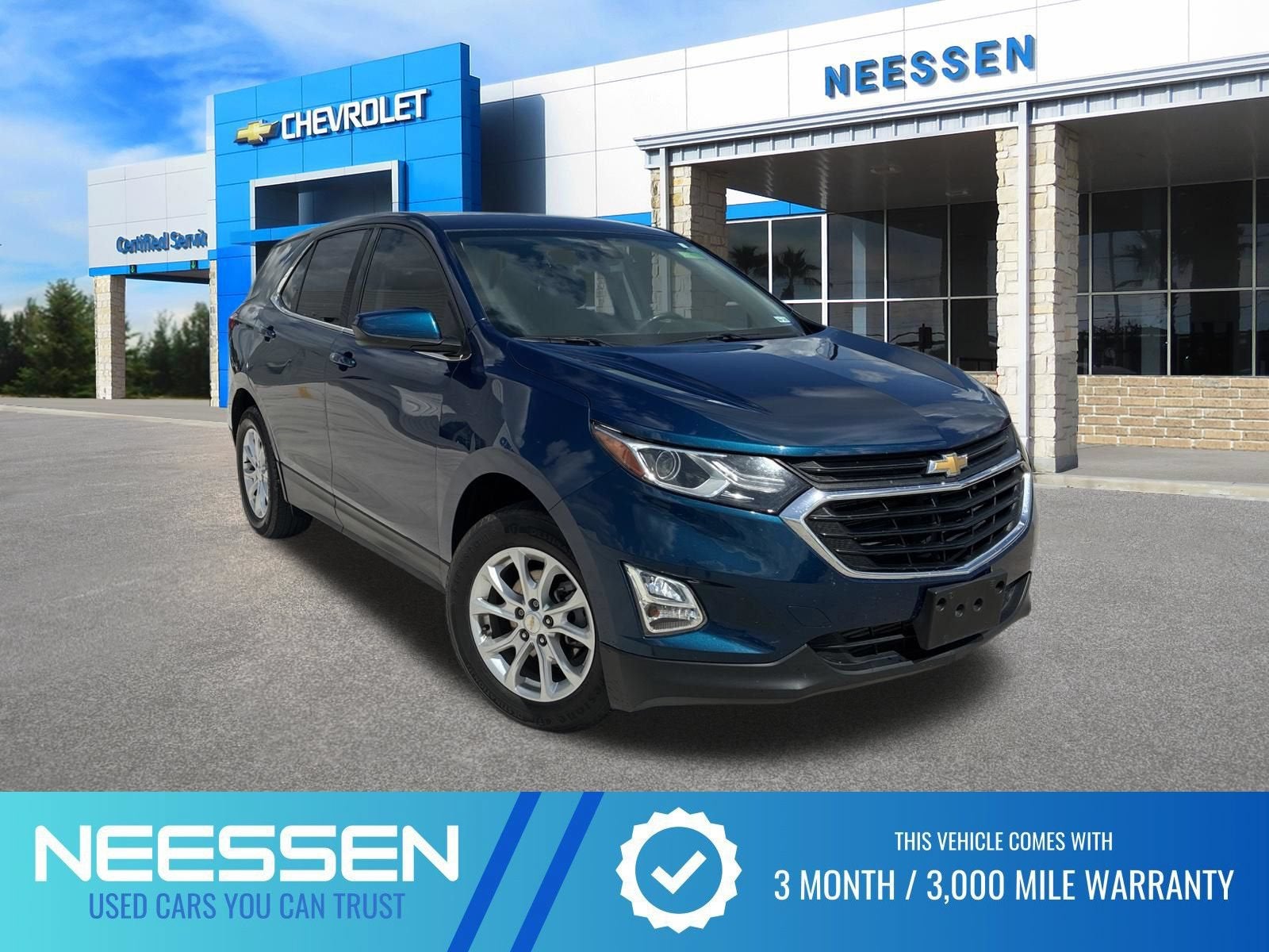 2020 Chevrolet Equinox LT in Pacific Blue Metallic — front three-quarter view