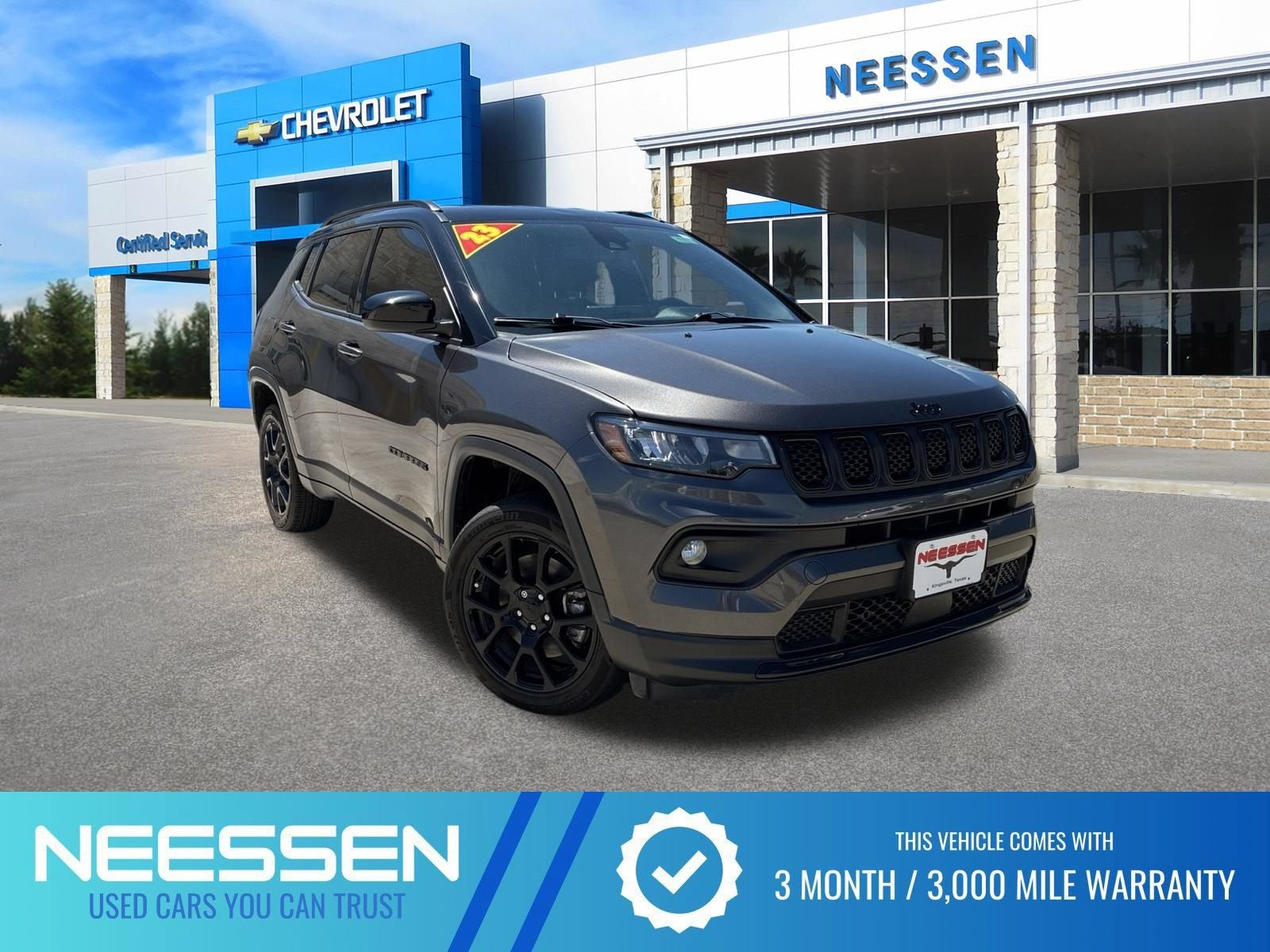 2023 Jeep Compass Altitude in Granite Crystal — front three-quarter view