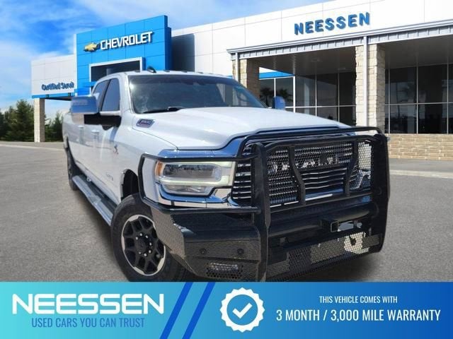2024 RAM 3500 Laramie in White — front three-quarter view