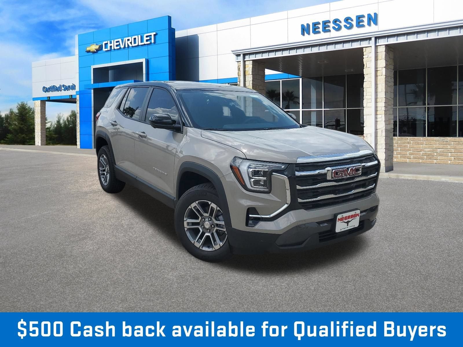 2027 GMC Terrain FWD Elevation in Riverstone Metallic — front three-quarter view