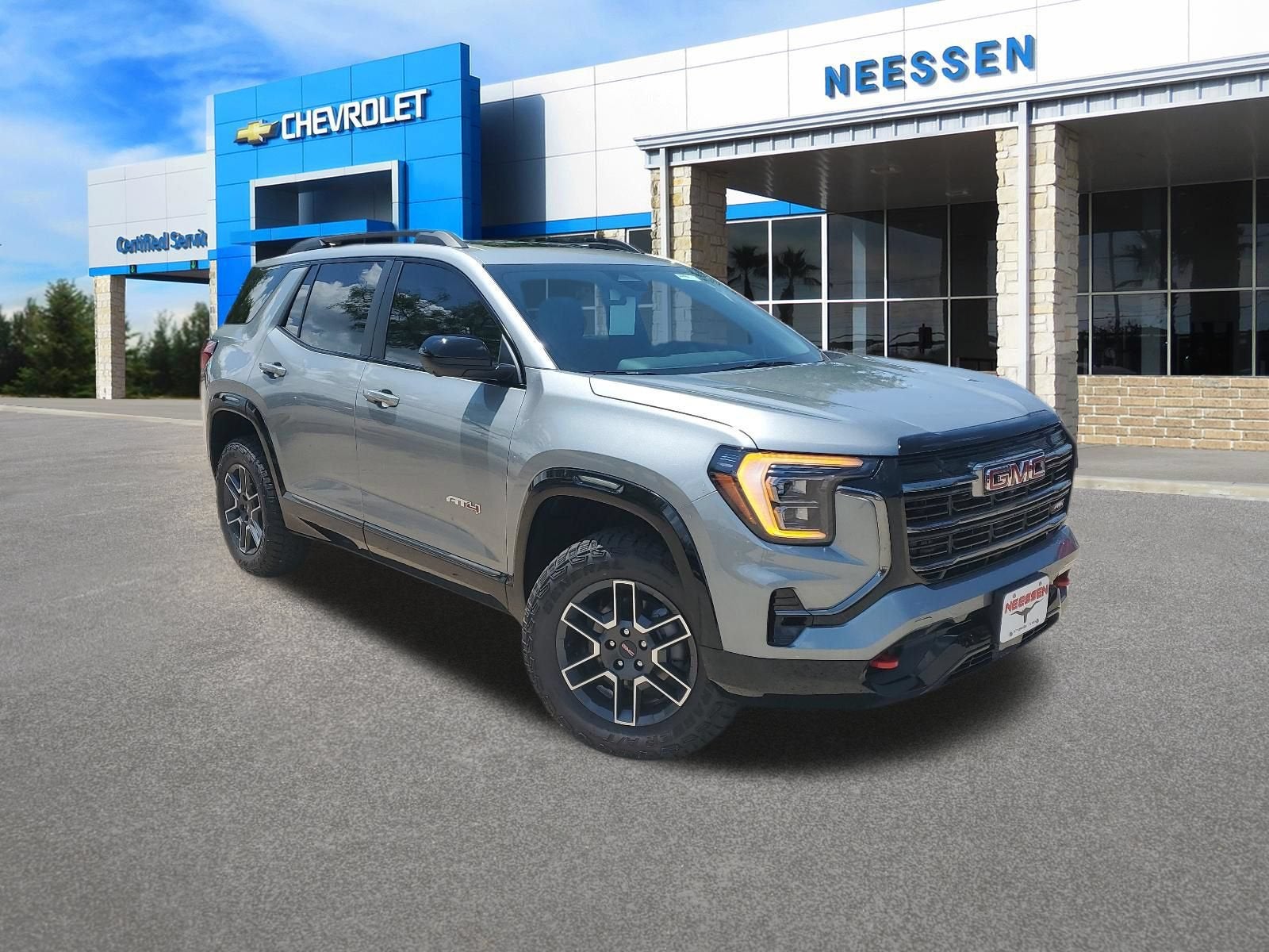 2026 GMC Terrain AT4 in Sterling Metallic — front three-quarter view