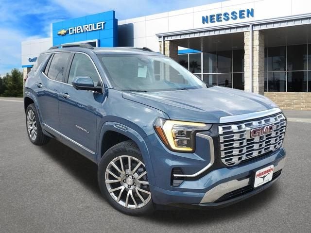 2026 GMC Terrain Denali in Downpour Metallic — front three-quarter view