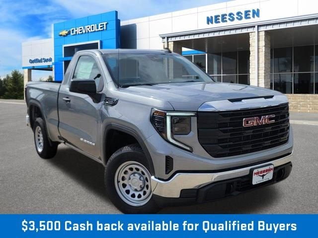 2026 GMC Sierra 1500 Pro in Sterling Metallic — front three-quarter view