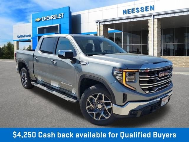 2026 GMC Sierra 1500 SLT in Sterling Metallic — front three-quarter view