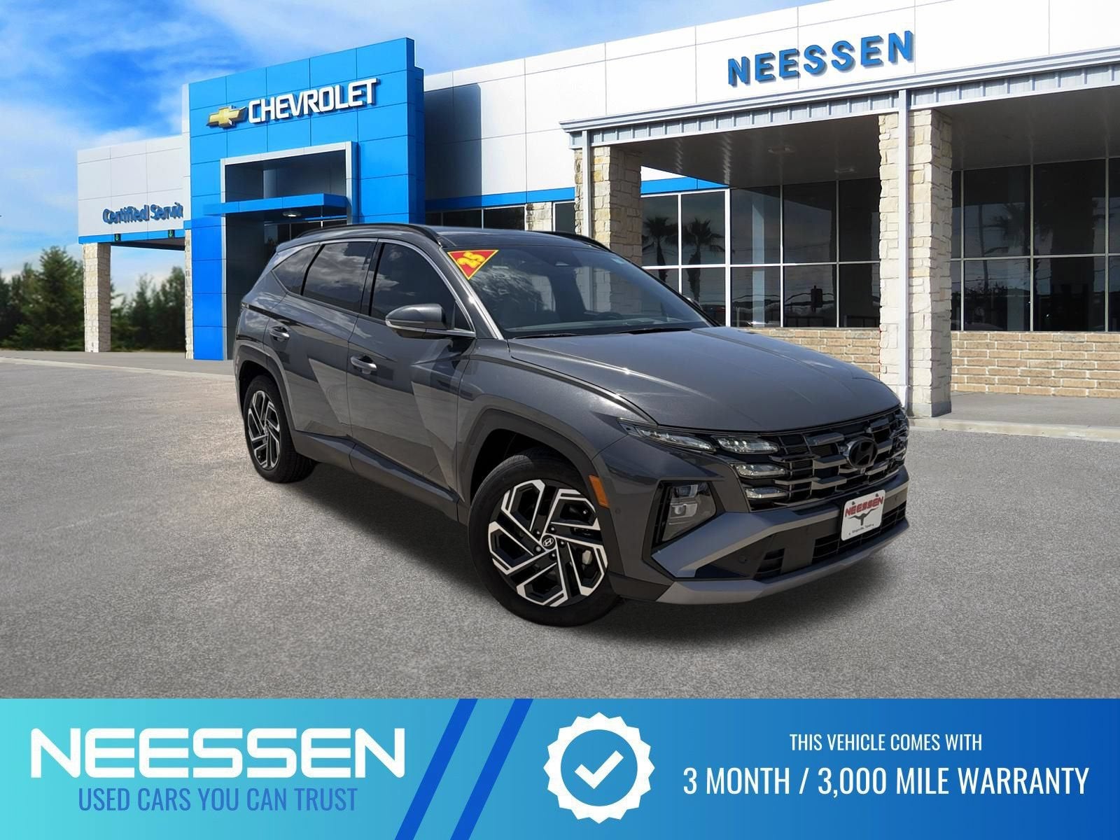 2025 Hyundai Tucson Limited in Gray — front three-quarter view