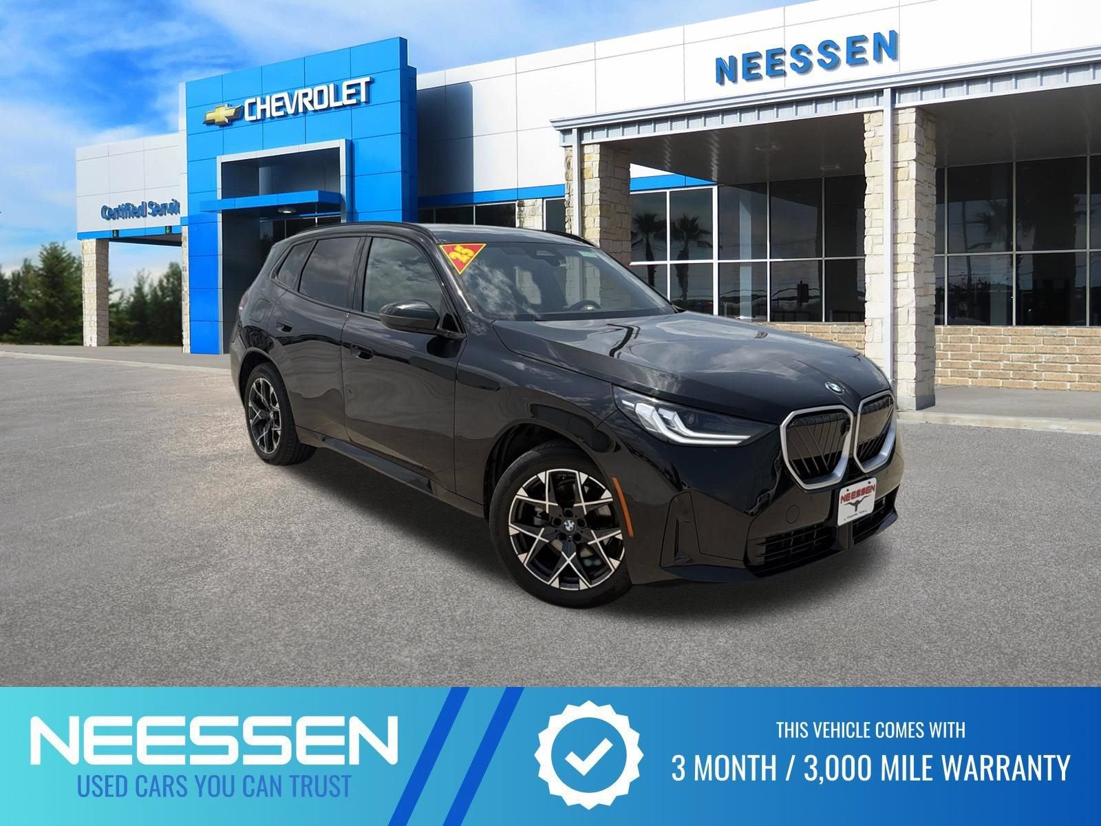 2025 BMW X3 30 xDrive in Black — front three-quarter view